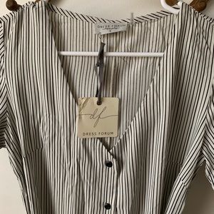Dress Forum Stripe button-up Jumpsuit
